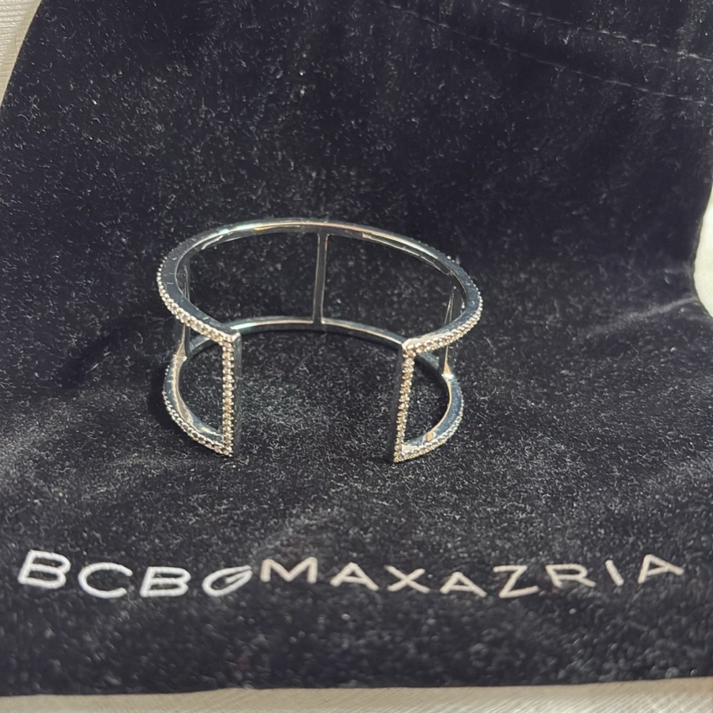 BCBGMaxAzria Silver Rhinestone Cuff - Picture 6 of 6